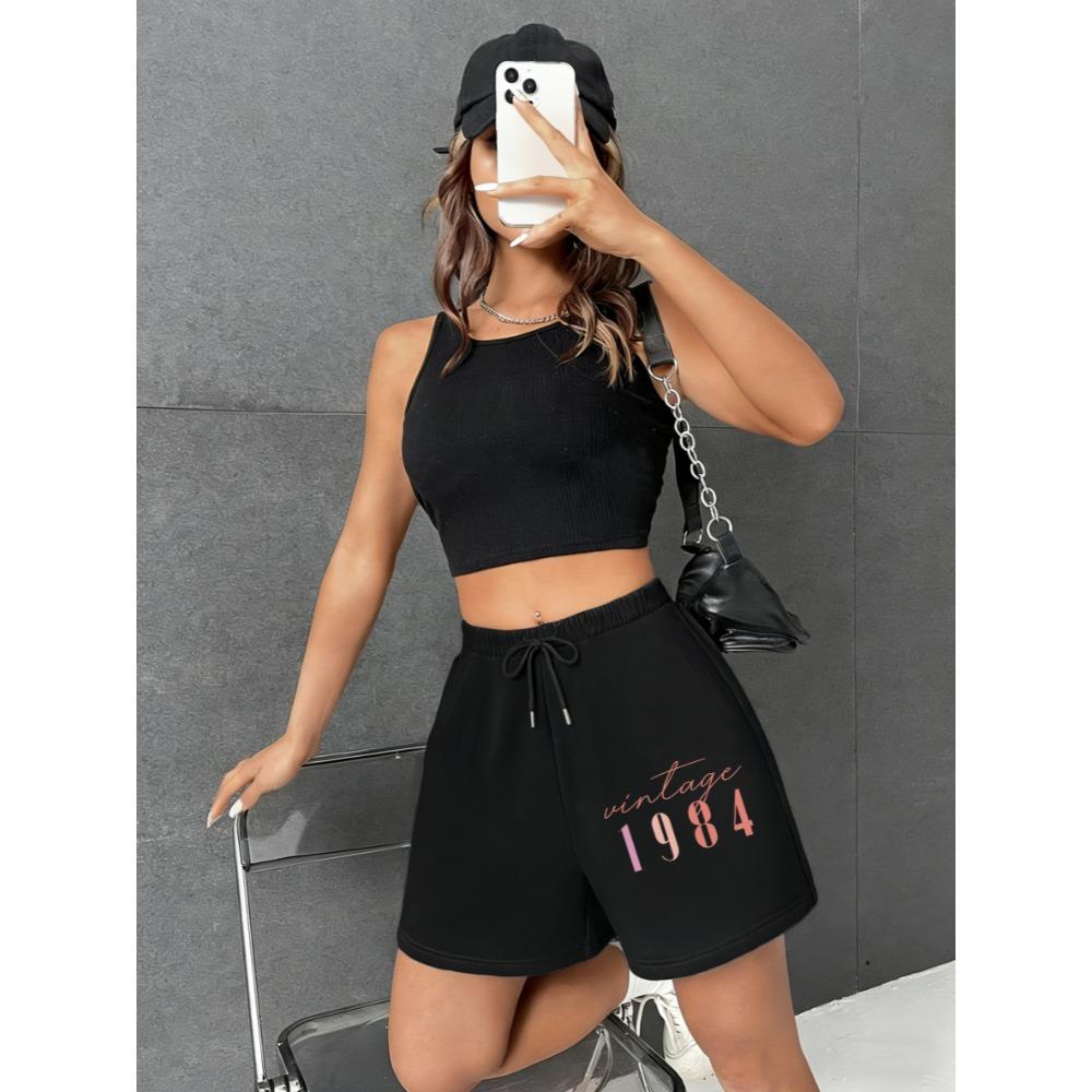 

Pant Color Number 1994 Pattern Women Sport Shorts Fashion Elasticity Pant Summer Breathable Streetwear Pants S