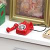 1:12 Miniature Dollhouse Retro Telephone Model - Red & Black