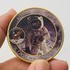 Americký astronaut Apollo, pozlacená malovaná pamětní medaile, hračka, vesmírná zlatá mince, mince astronauta, pamětní mince