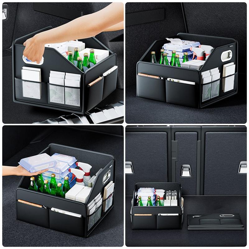Car Trunk Organizer Folding Auto Trunk Storage Box Multi Compartment Storage B Stowing Tidying For Car Interior Replacement-M