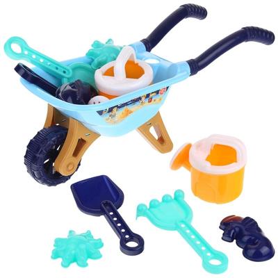Kinder-Sandkasten Sand-Set Schubkarre Gießkanne Formen - Blau