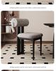 Nordic Solid Wood Dining Chair with Upholstered Soft Backrest - Cotton & Linen Fabric, Designer Style for Home or Cafe Use