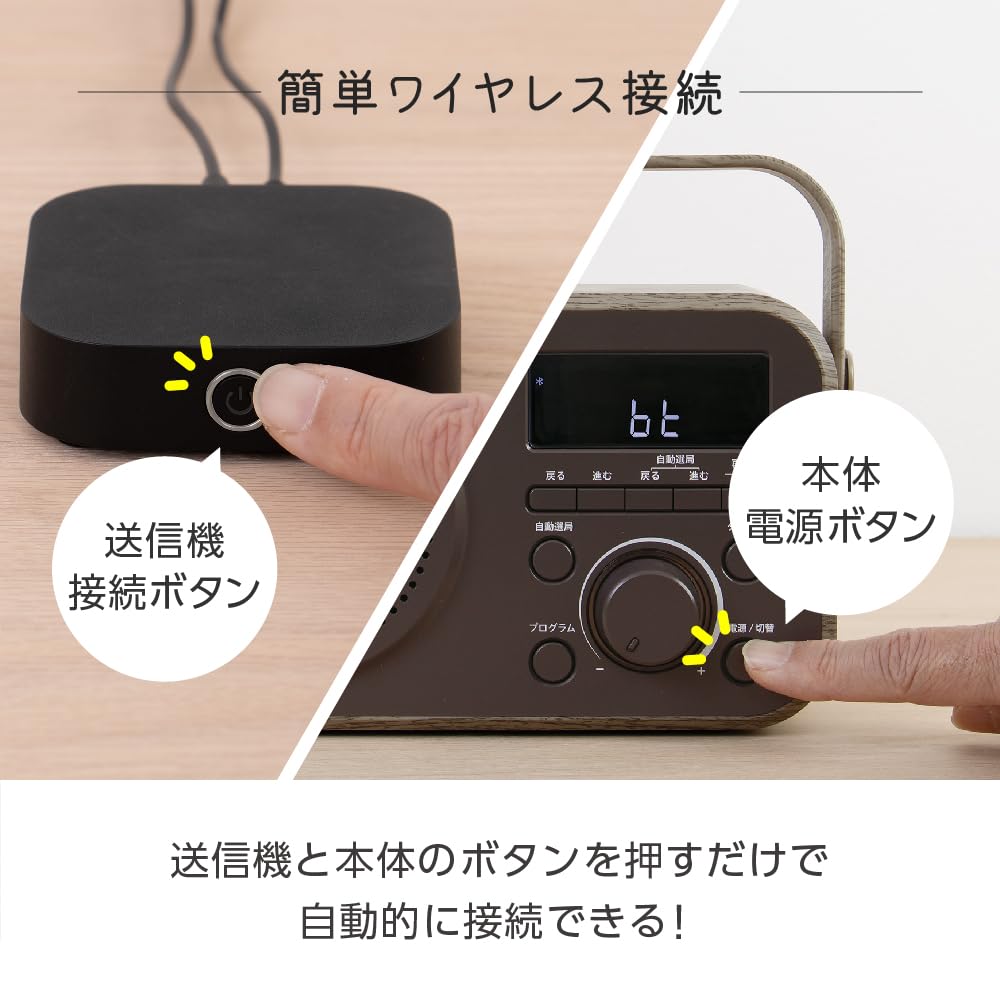 Denkyosha handheld speaker with Kikoe easy to AC carrying radio Zepeal, radio, TV, operate, 2-way power/battery, handle, included, DTS-WS230BR