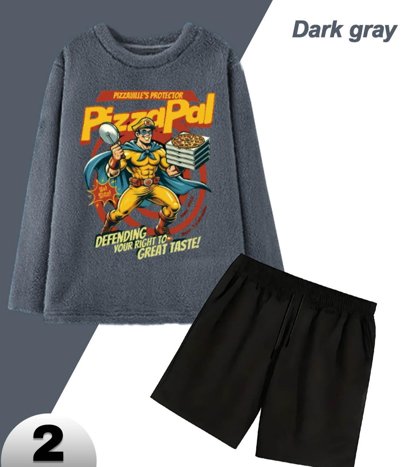 Фланелевый комплект шорт для отдыха для мужчин, легко стирается и долговечен XXL серый