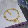 Vietnamese Sand Gold Peach Ruyi Lock Bracelet: Chinese Style Disco Heart Fu Charm for Women