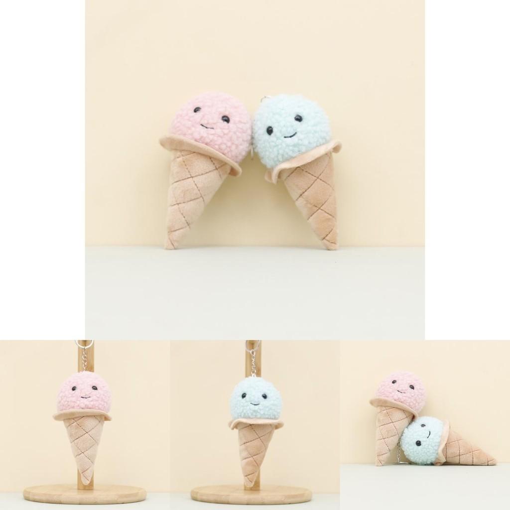 Adorable Ice Cream Plush Keychain With Short Plush And Pp Cotton Filling For Kids