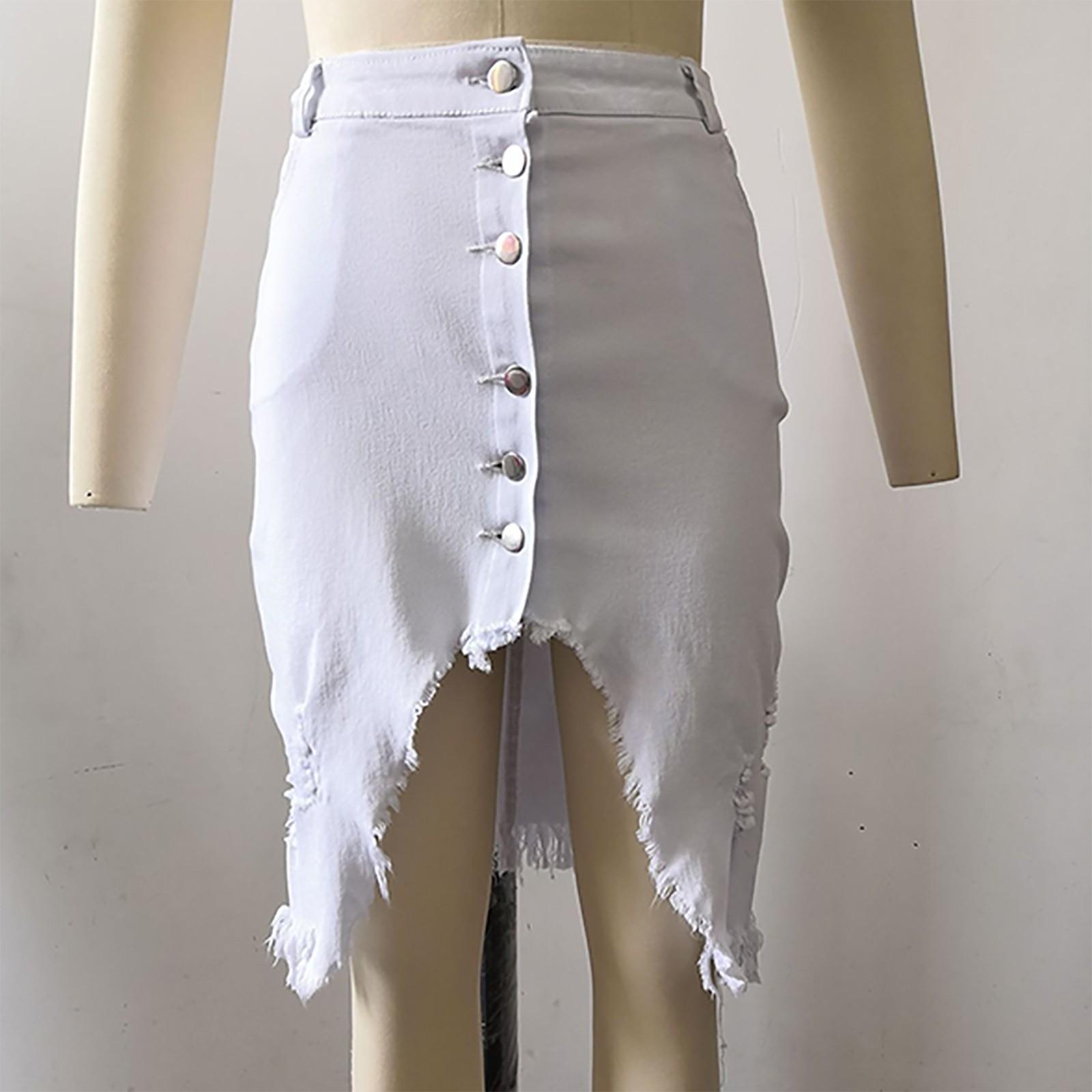 Женская повседневная сексуальная однобортная однобортная однотонная эластичная джинсовая — фото 3