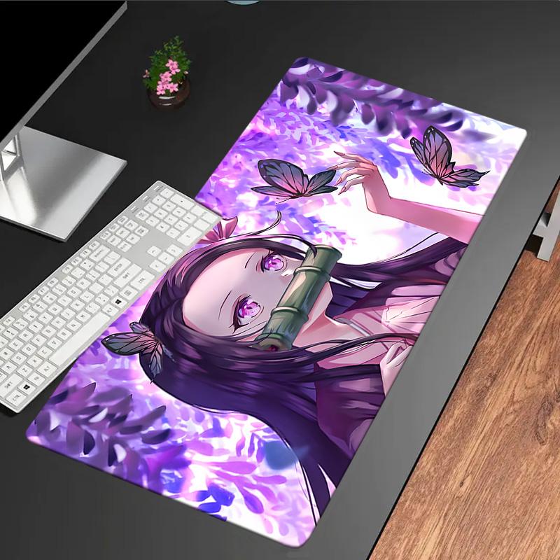 Butterfly Nezuko Fantasy Mouse Pad, Rubber Base, Mouse Pad for Gamers and Office Use, Gaming Desk , Easy To Clean Mat Christmas fan gifts