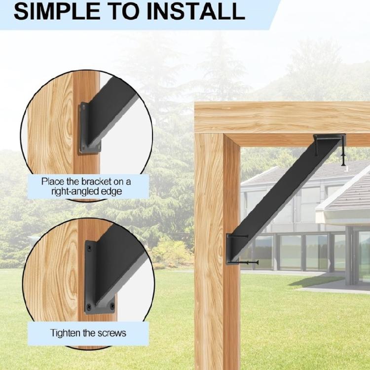2Pcs Heavy Duty Gazebo Support Rod Garden Pergolas Support Connectors Bracket Hardware 45 Degree Angles Support Brackets