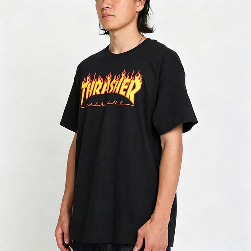 2013 Summer Thrasher Skateboard Magazine Letter Print T-Shirt Men Women Oversized Cotton Short Sleeve Casual Streetwear Tee Top
