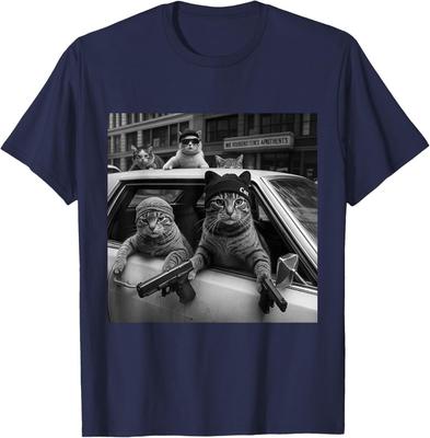 Funny Gangster Cats Street Design Funny Gangster Cat Unisex T-Shirt