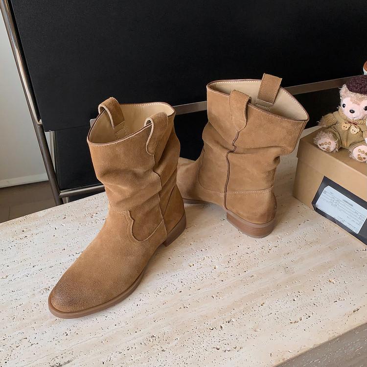 

Дом Кары~ Корейский инстаграм-блогерский стиль Четыре сезона Свободные и Хорошие Повседневные Ботинки в западном стиле Узкие Полусапожки Женские~ 39 светло-коричневого