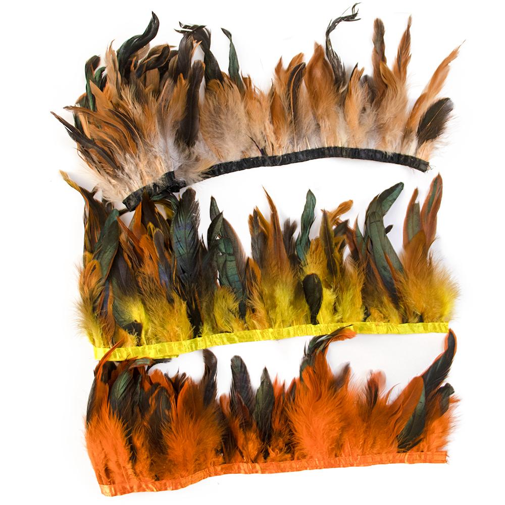 1Meter Colored Rooster Feathers Trims 15-20cm Natural Chicken Feathers Carnival Cosplay Clothing Dress Sewing Plume Decoration