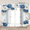2 Pcs Elegant Vintage Rose Floral Polyester Curtains – All-Season Rod Pocket Design for Home & Office Decor