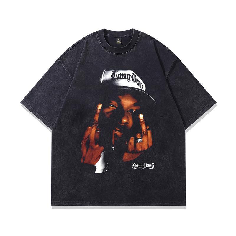 High Street Vintage Men'S Printed T-Shirt Oversize Large Version Short Sleeve T-Shirt Ins Men