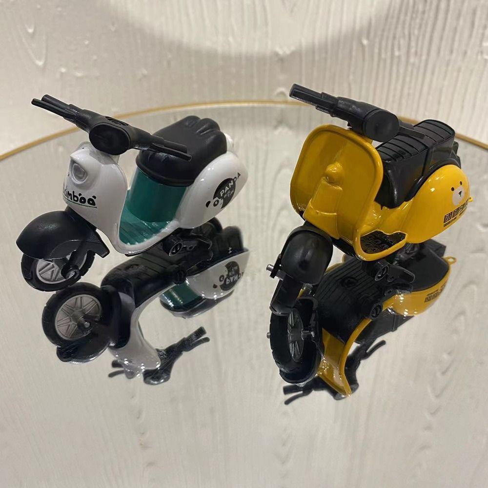 Cartoon Motorcycle Model Electric Scooter Zinc Zinc Alloy Motorcycle Toy Mini Motorcycle  Collection