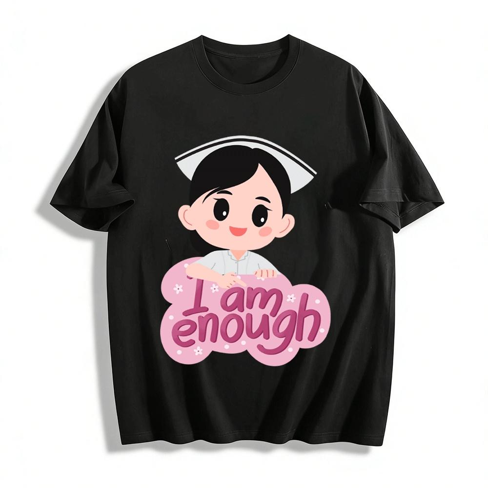 

Nurse Themed Printed T-Shirt Comfortable Casual Top For Medical Staff Pure cotton T-shirt XXS
