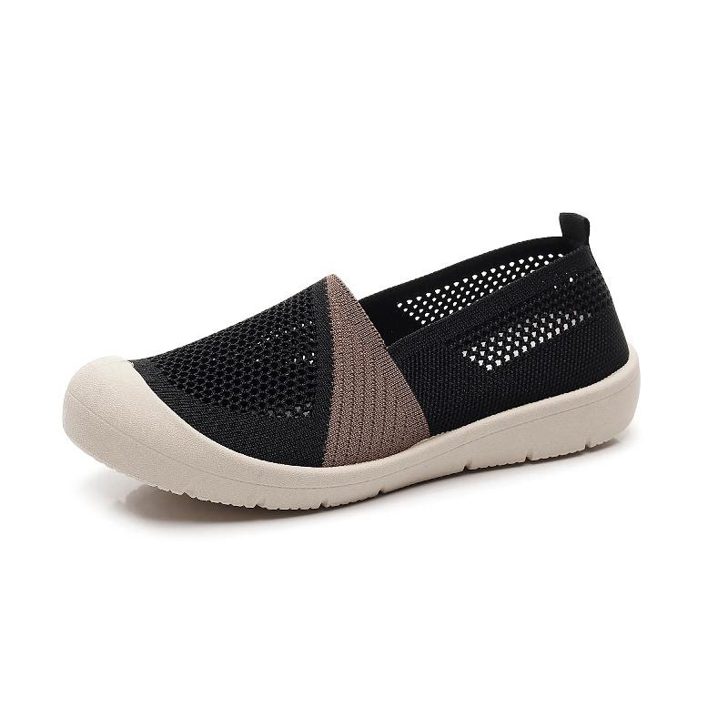 Processing and customization 25 new and old Beijing cloth shoes breathable and versatile casual one-pedal flying woven mesh fashionable middle-aged an