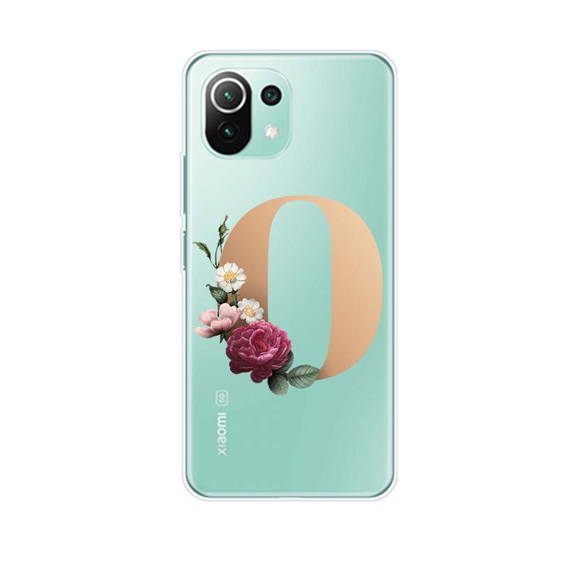 

Мягкий силиконовый чехол с буквами алфавита и цветами Z для Xiaomi Mi Note 11 11i 10i 10T 10 9T 9 SE Lite Pro Ultra, чехол для телефона Xiaomi 11 Ultra