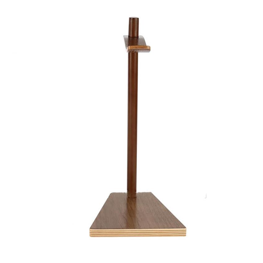 Wood Headphone Stand Headset Holder Earphone Stand Hanger with Wood Supporting Bar, Solid Base for All Headphones Size
