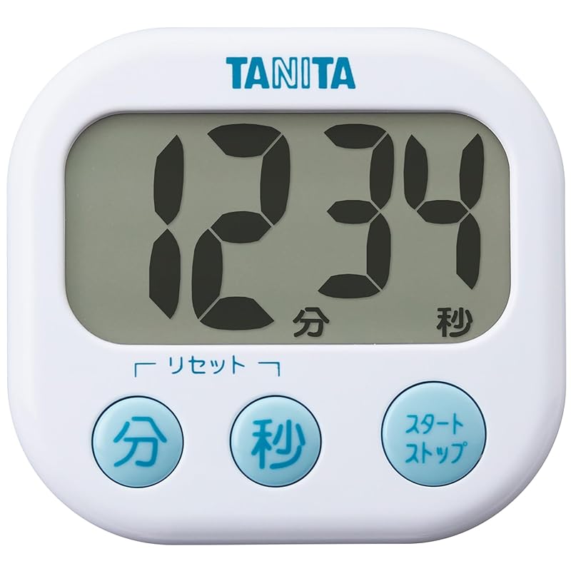 TANITA Digital Timer, Large Display, White TD-384-WH