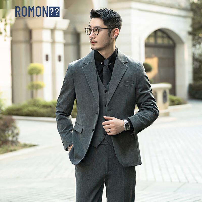 ROMON Men s 3-Piece Slim Fit Business Suit Set XXL