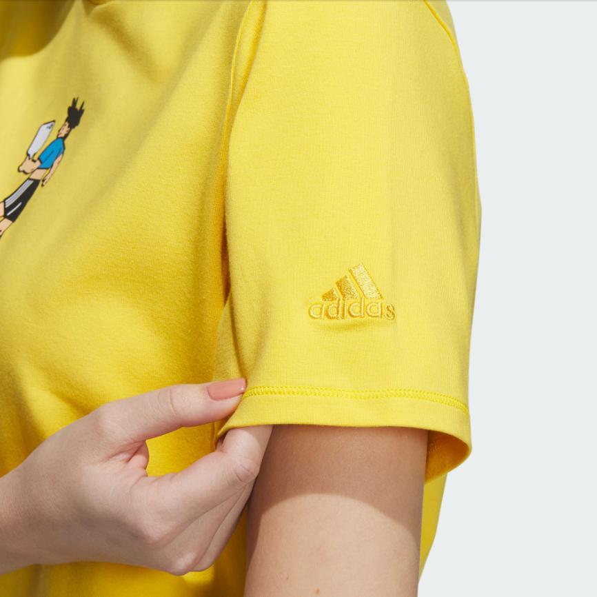 Adidas Graphic Tee Logo Embroidery Print Round Neck Short T-Shirt Women Tops Sun-Yellow HY2821