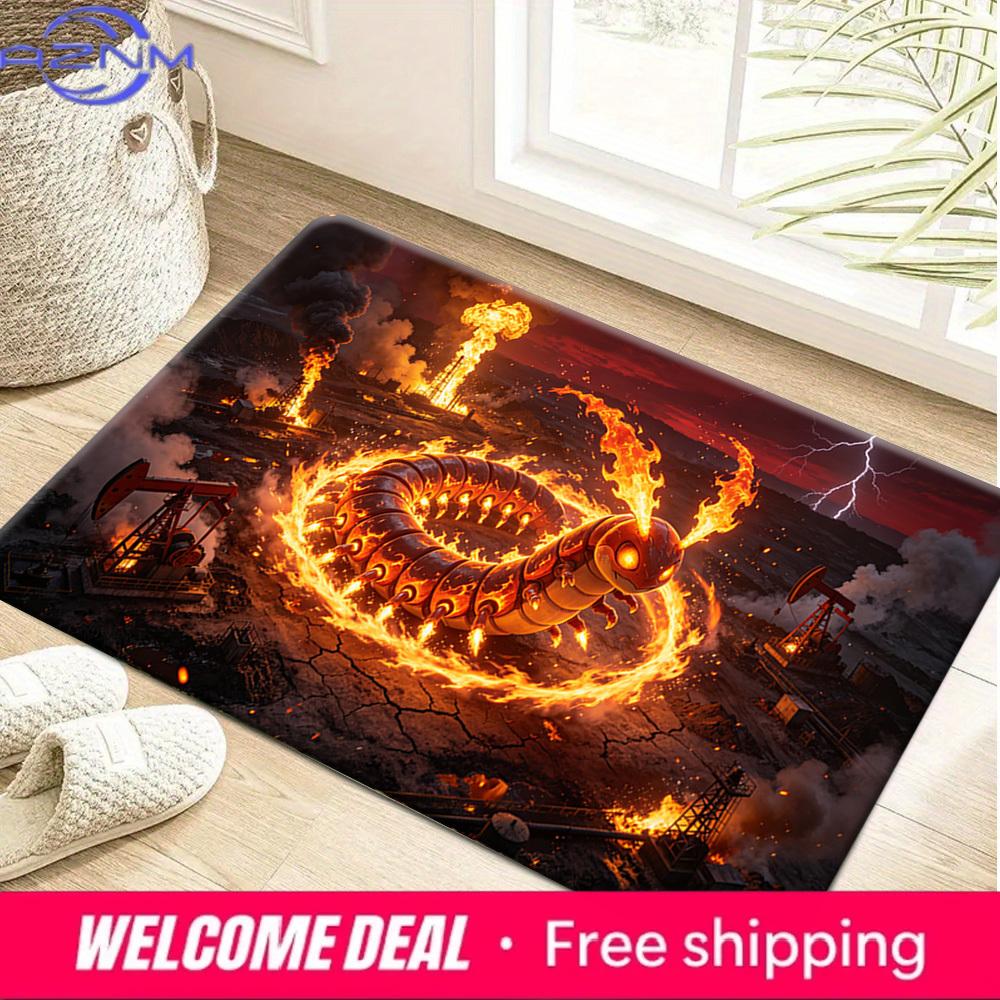 

Pokemon Fire Centipede Sizzlipede Industrial Print Non-Slip Floor Mat Doormat 40cm x 60cm
