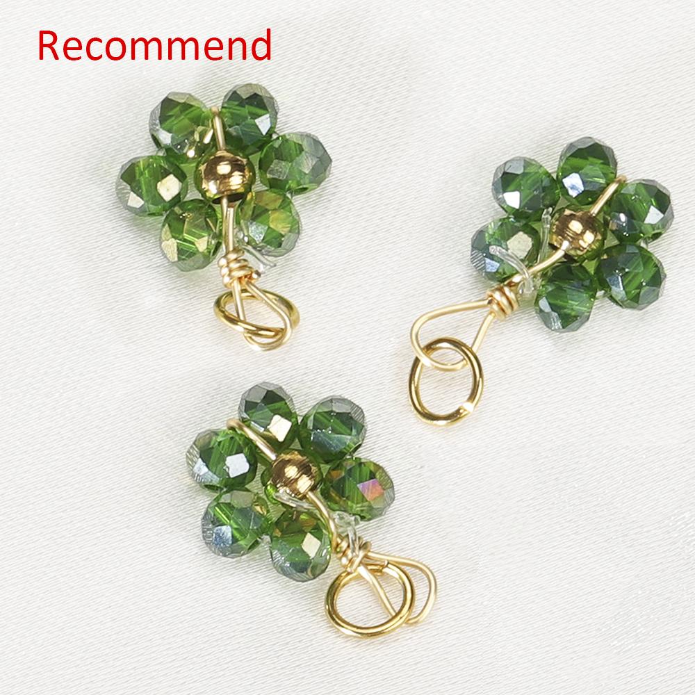 20pcs Stainless Steel Multicolor Flower Crystal Beads ABS Pearl For Jewelry Making DIY Handmade Necklace Bracelet Accessories