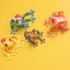 Christmas Hat Frog Refrigerator Magnet 3D Printed Movable Joints Frog Fidget Toy Articulated Animal Model Figurine Fridge Magnetic Frog Decoration