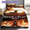 Attack on Titan Pattern Bedding,Quilt Set Quilt Cover Pillowcase Home Birthday Gift (1 * duvet cover + 2 * pillowcase, without core)