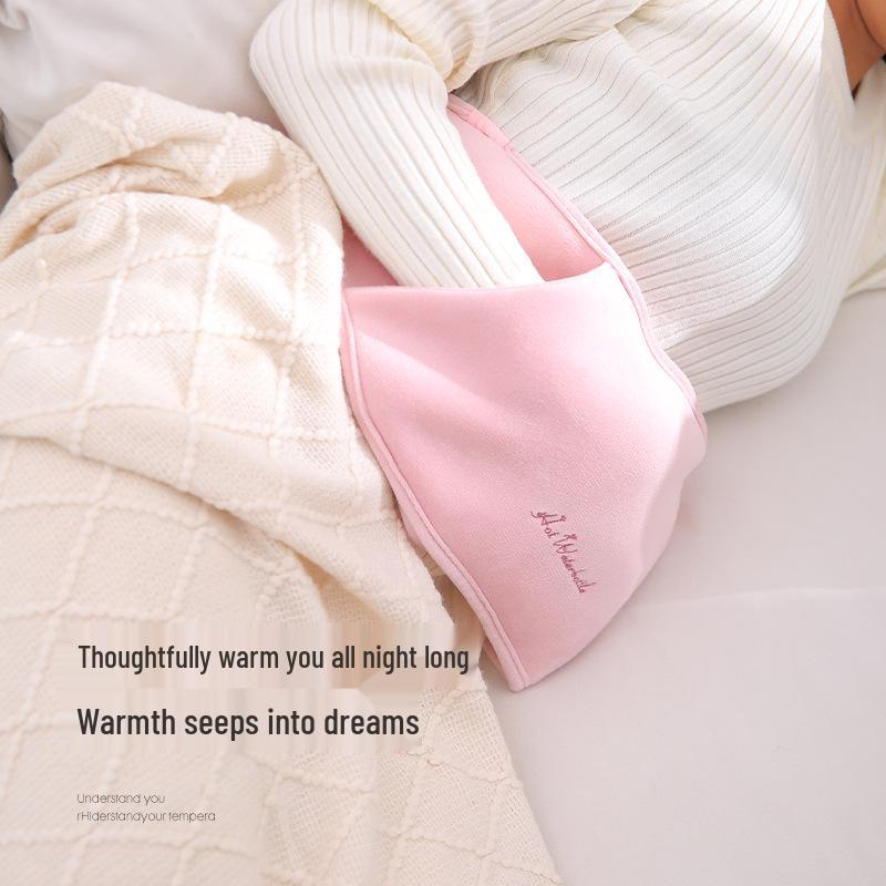 Portable High-Density PVC Hot Water Bag with Plush Cover - Explosion-Proof Winter Hand Warmer