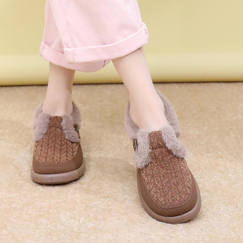Winter New Women's Casual Cotton Shoes with Fleece and Thickened Warmth Anti-Slip Soft Bottom Free Shipping Women's Shoes