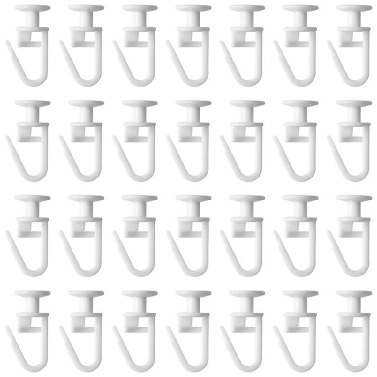 50Pcs Curtain Slide Hooks Drapery Gliders Lockable For Enhancing Functionality for Living Room Bedroom Or Office