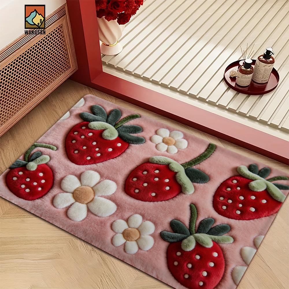 New Cartoon Cute Animal Imitation Cashmere Floor Mat Bathroom Absorbent Floor Mat Bedroom Thickened Carpet