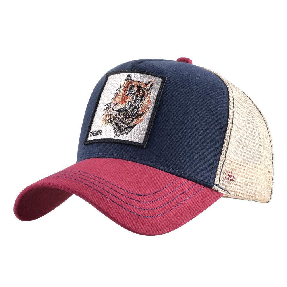 European & American Retro Cotton Embroidered Animal Mesh Baseball Cap