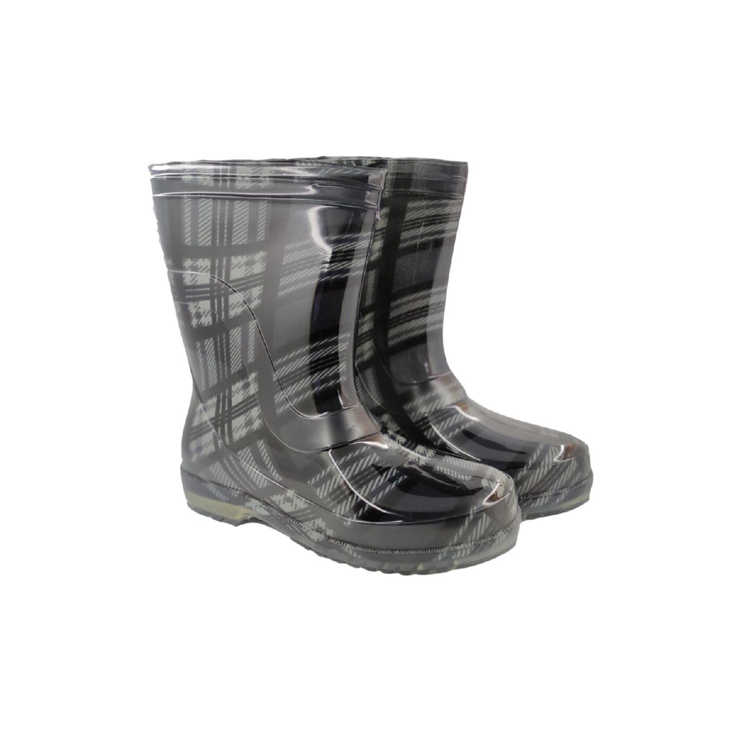 

Unisex Gray Colored Plaid Work Garden Rain Boots 38 серый
