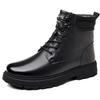 Men's J3575 Genuine Leather Snow Boots, Waterproof Wool-Lined High-Top Winter Footwear
