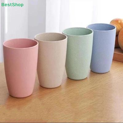 6Pcs Eco-Friendly Wheat Straw Drinking Cups | BPA-Free Reusable Mouthwash Water Cup for Home & Kitchen