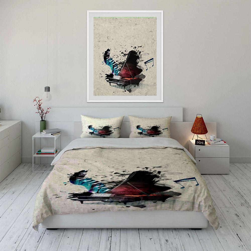 Abstract piano and musician. Bedding sets Duvet cover sets Duvet covers Pillowcases(1 * Duvet Cover 2 * Pillowcases without duvet insert)
