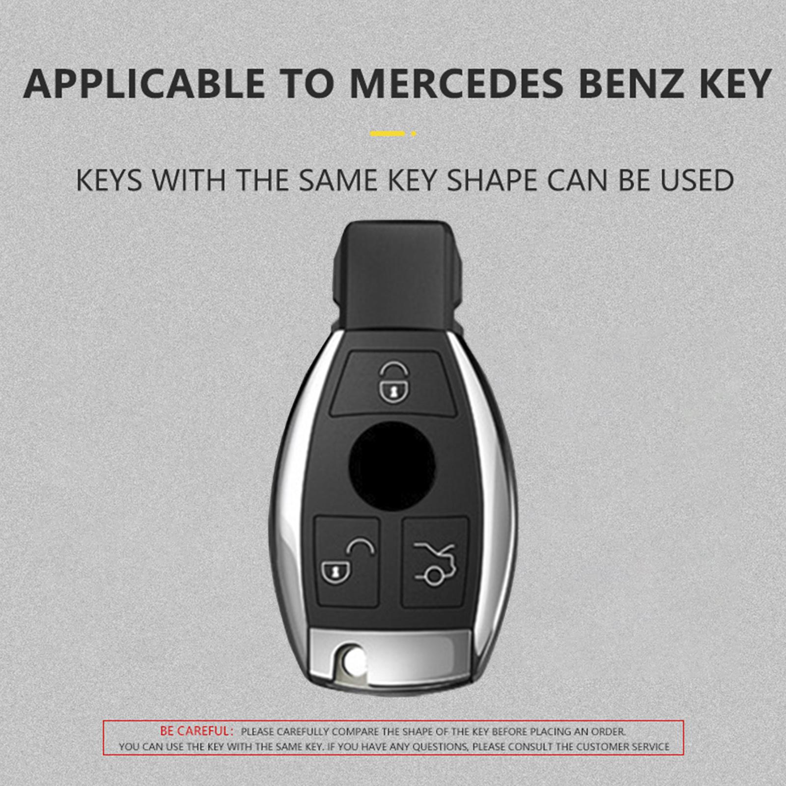 

Leather Alloy Aluminum TPU Car Key Black Case Cover For Benz GLC GLK CLS