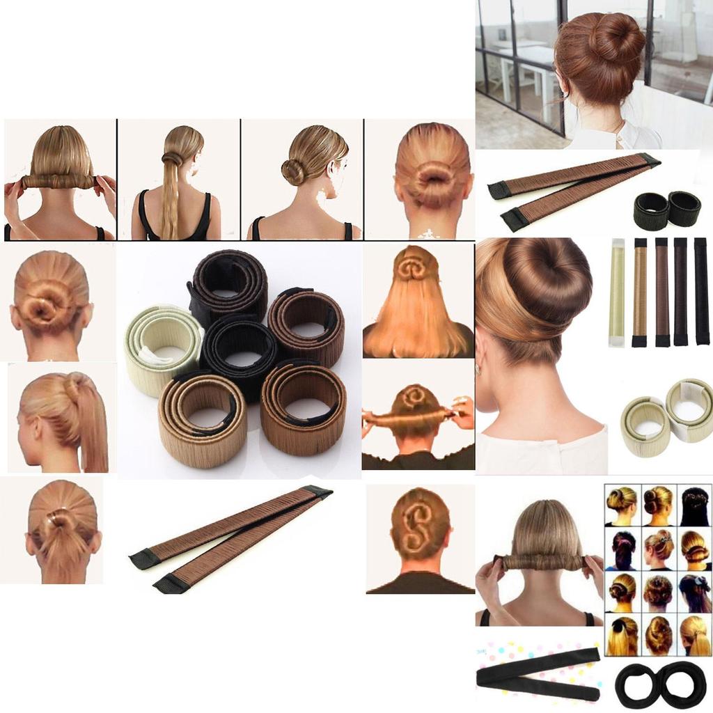 Trendy Korean Version Geometric Bun Maker 21cm Hair Accessory Fabric Material