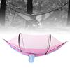 Outdoor Automatic Strut Hanging Parachute Cloth Mosquito Net AntiRollover Hammock(Light Blue Pink )