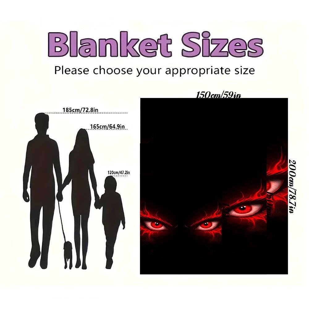 "Fiery Red Eyes Phone Wallpaper"Blanket Flannel Throw Blanket for Sofa, Bed, Travel, Camping, Office