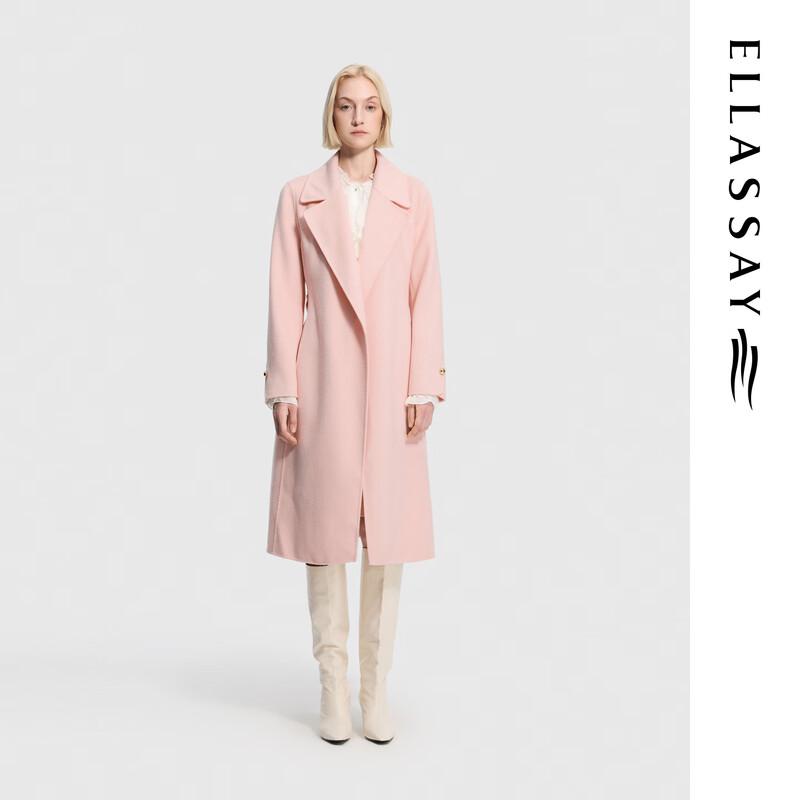 ELLASSAY Women's Wool Blend Shawl Collar Long Coat