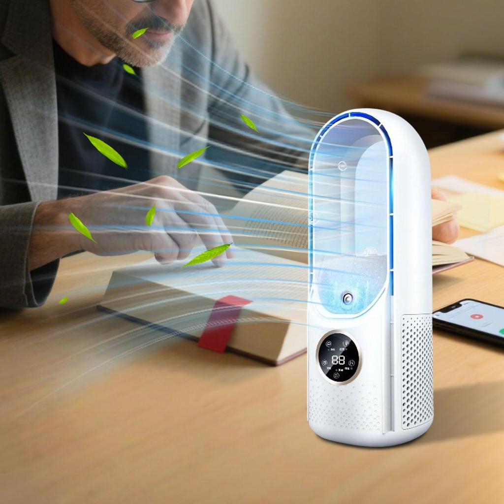 Misting Fan Small Water Cooling Mist Fan 6-Speed Summer Hot Weather Mister With 6-Hour Auto-Off Timer For Offices Dorm Bedroom