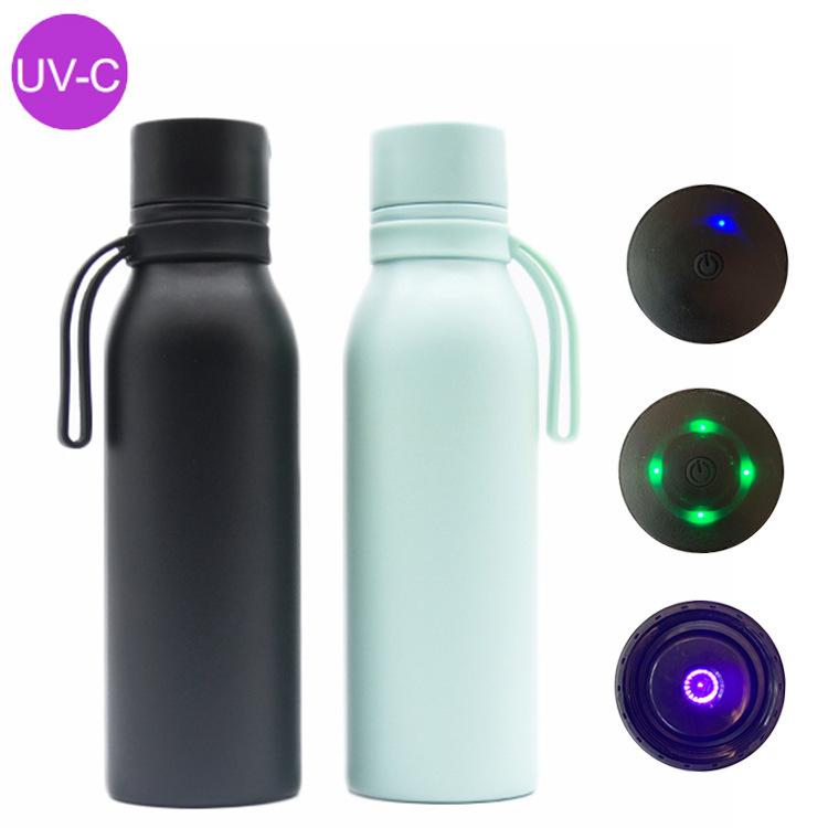 Smart UV Disinfection Stainless Steel Insulated Sports Kettle with Temperature Measurement