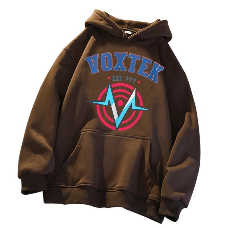 European Size Retro Hazbin Hotel VOX Signal Logo Hoodie for Men