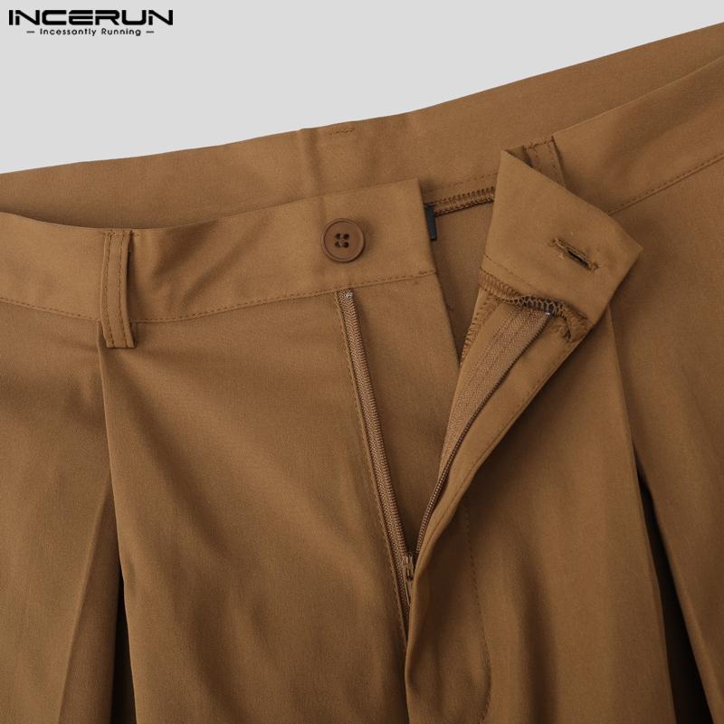 INCERUN Men Outfits Long Sleeve Cropped Tops and Long Pants Casual Party Sets