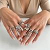European & American Geometric Star Heart Spiral Ring